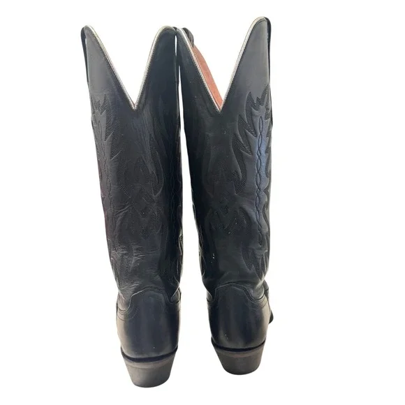 Old West Black Heeled Boots - Picture 6 of 9